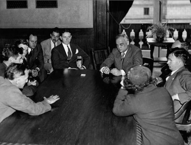 Mayor Burton with Eliot Ness, 1937