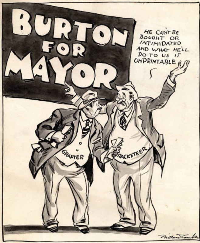 Burton for Mayor Cartoon, 1935