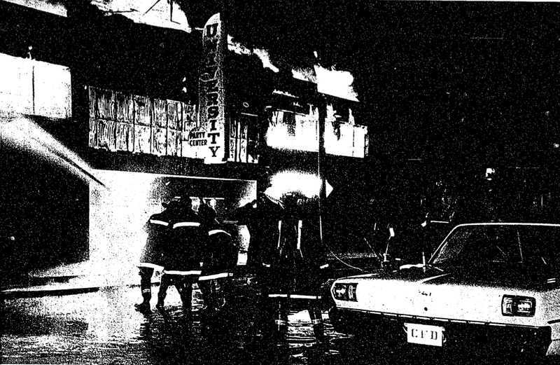University Party Center Burning, 1966
