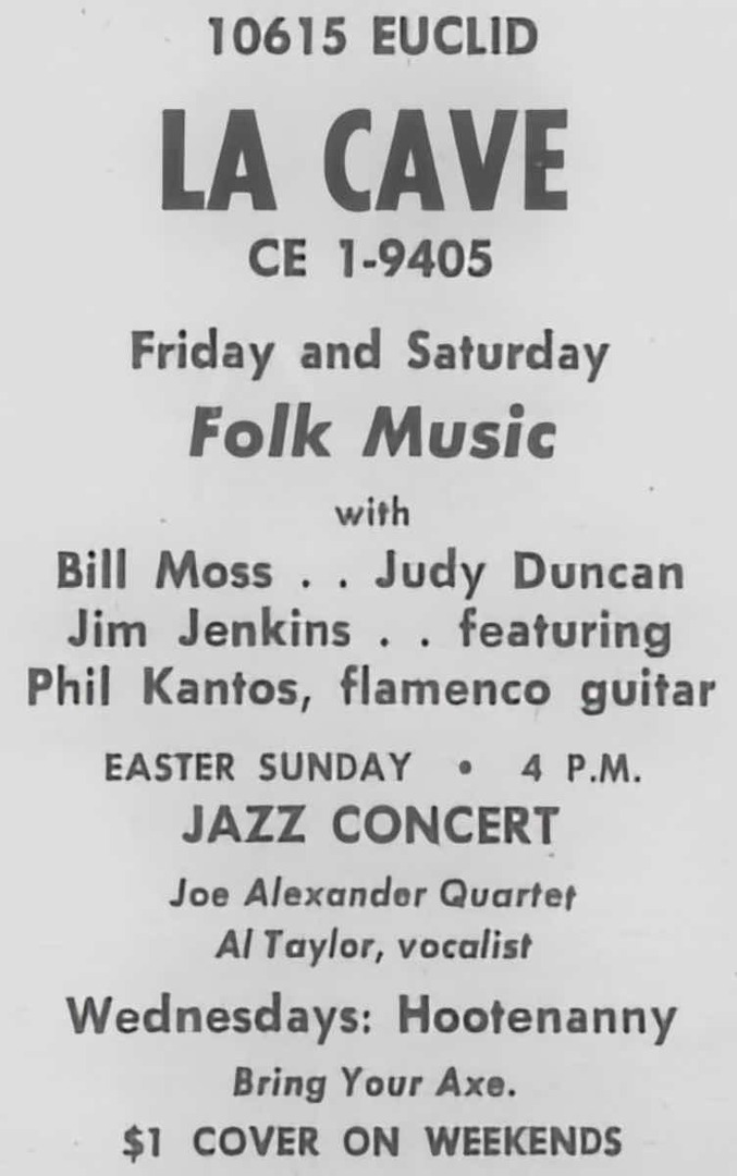 Ad for Folk Music, Jazz Concert, and Hootenanny