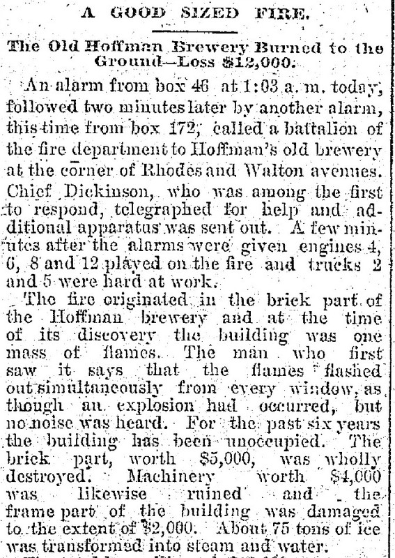 A Fire puts a Finish to the Brewery