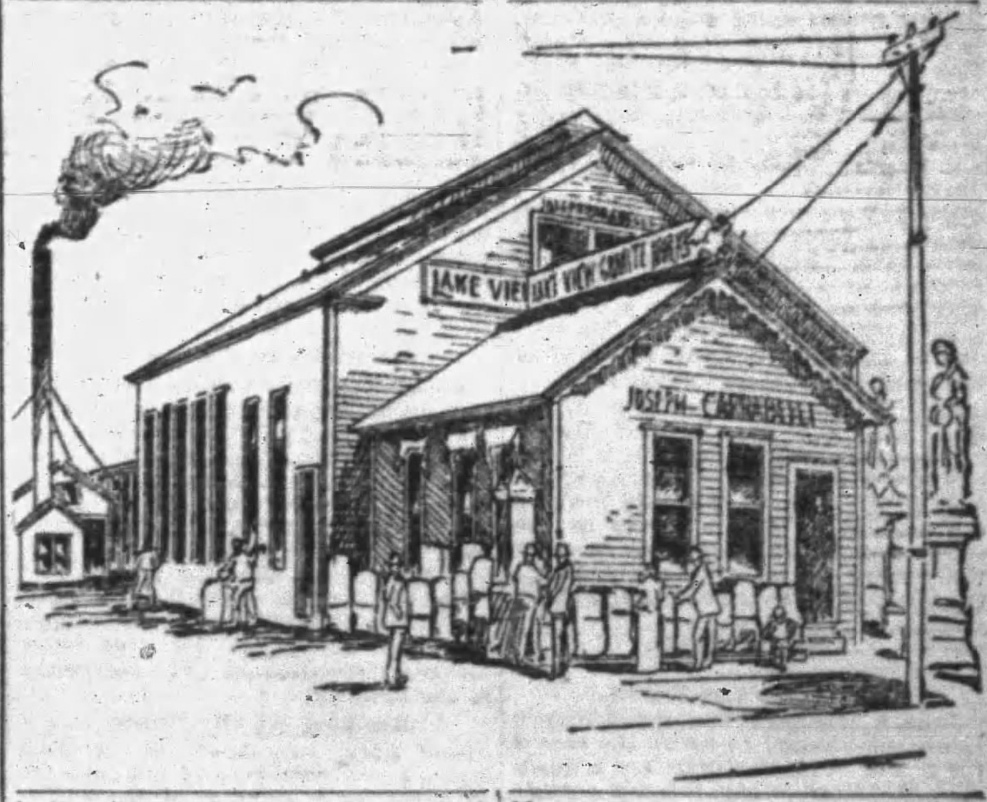 Newspaper Advertisement For The Lake View Granite Works