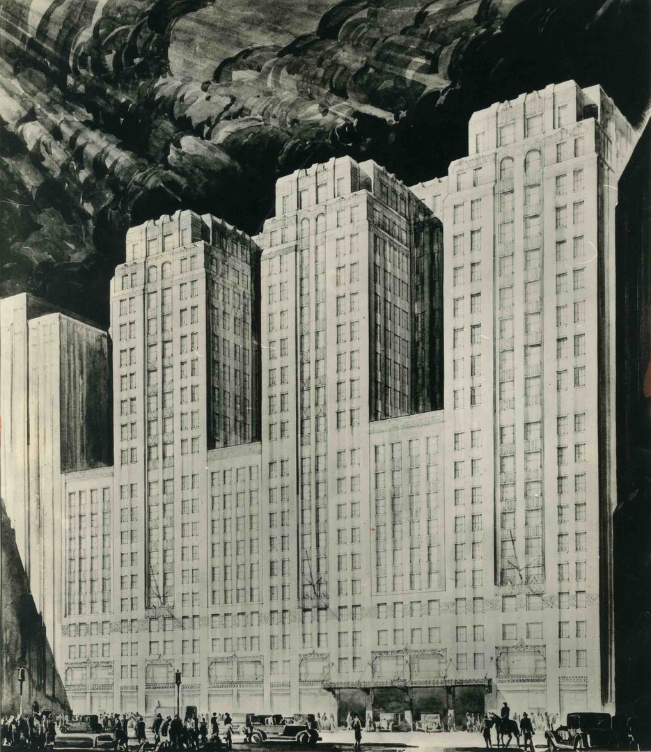 Original Rendering of Builders Exchange Building