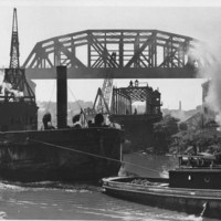 Tugboat near Columbus Road Bridge, 1938