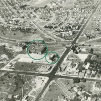 1932 aerial view of historic school buildings