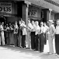 Ticket Line at League Park, 1940.