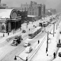 Streetcars in Snow, ca. 1940s